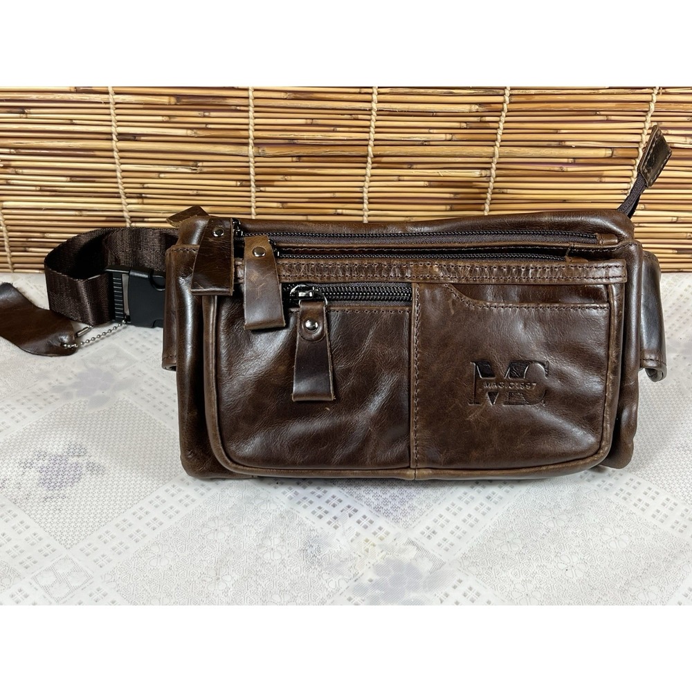 Magic1997 Mens Vintage Leathers Fanny Packs Genuine‎ 6 Pockets Slim Waist